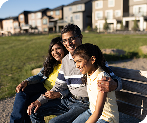 Modern homes in community