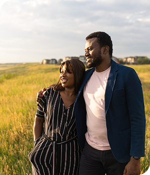 Couple in field